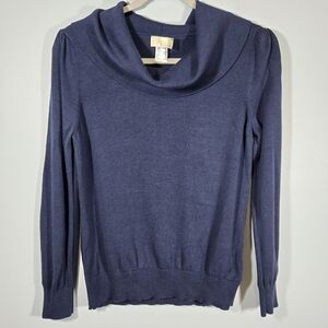 Alessa W Collection‎ Navy Cowl Neck Sweater Womens Size 10 Long Sleeve Knit